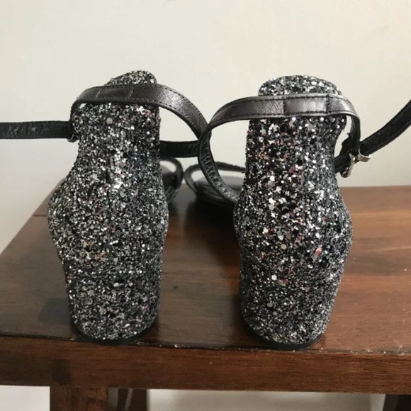 Free People Marigold Silver Glitter Sandals 39/9. - Picture 4 of 8